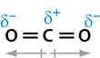 Het netto dipoolmoment van een molecuul koolstofdioxide is gelijk aan nul.